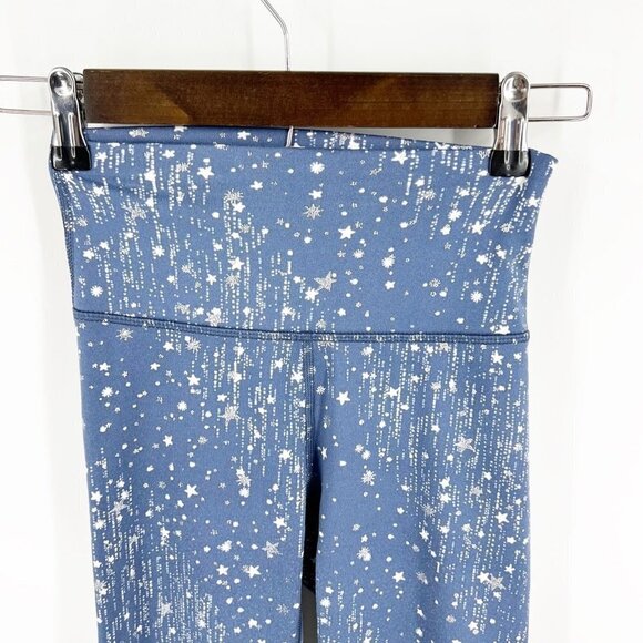 ✅ AERIE CHILL PLAY MOVE BLUE WITH SILVER STAR LEGGINGS SIZE X-SMALL - Picture 2 of 5